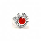 Genuine handmade 925 sterling carnelian cut ring
