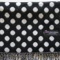 Reversible Women Men Winter Scarf polka Dot 100% Cashmere Black White