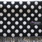 Reversible Women Men Winter Scarf polka Dot 100% Cashmere Black White