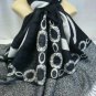 2 ply New Fashion Multi-Color Silk Pashmina Chain Party Scarf Shawl Black