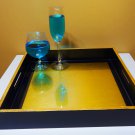 Gold and Night Luxury 15x15 Serving Tray High Gloss Resin Coat