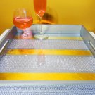 Exotic Goldiamonds Mix Luxury 15x15 Serving Tray High Gloss Resin Coat