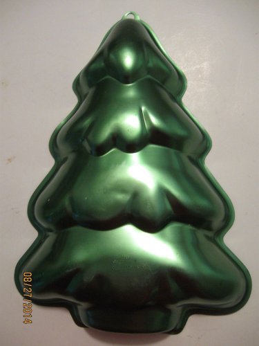 Wilton Christmas Tree Cake Pan Mold Retired 2002 -2105-2081 Green Tin Baking