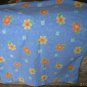 Green Town Scrub V Neck Uniform Top Light Blue with Flowers 3 Pocket XL