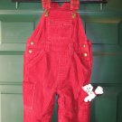 New Gymboree Boys Girls Red Corduroy Bib Overalls 6-12 Month Pants 7 Pocket Kid