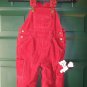 New Gymboree Boys Girls Red Corduroy Bib Overalls 6-12 Month Pants 7 Pocket Kid