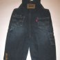 New Levis 6/9M Boys Girls Bib Overalls Red Tag Long Pants Snaps Buttons7 Pocket