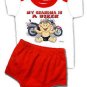 GRANDMA IS A BIKER-BABY BOY-INFANT DIAPER SET-RED TRIMMED-FREE CUSTOMIZING