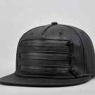 zippers plain design black kpop dancer snapback hat cap