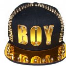 boys girls crylic metal plate rivets snapback hat