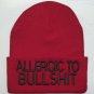 Allergic to Bullshit embroidered knitting Beanie hat
