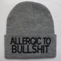 Allergic to Bullshit embroidered knitting Beanie hat