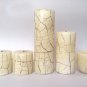 Set of 5 Pillar Candles Crackle Pillar Candles Vintage Candles Hand Poured Candles Wedding Decor