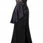 Gatsby Inspired Black and Champagne Lace Peplum 1920's Art Deco Cocktail Dress