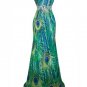 Gatsby Inspired Mermaid  Vintage Look 1920 Art Deco Peacock Cocktail Dress