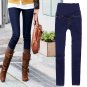 Stylish Maternity Skinny Jeans Black or Blue Cotton Blend - Elastic Waistband