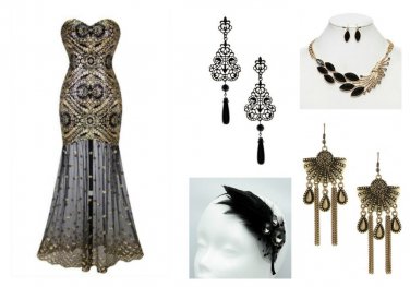 Gatsby Inspired Dress 1920's Pattern Made in USA Flapper Flouncy Dress Vintage