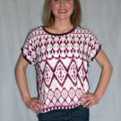 Beautiful Burgundy Cap Sleeve Boho Chic Women's Blouse Tank Top Tee Shirt