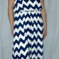 Beautiful Chevron Maxi Dress Racerback Extra Long Full Skirt Half Lined