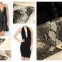 Black and Silver Snake Skin Envelope Style Clutch Bag Club Purse Wallet