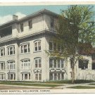 Wellington KS Kansas Vintage Postcard Hatcher Hospital White Border Unposted