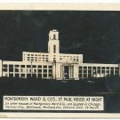 RPPC Postcard Montgomery Ward St Paul House at Night Advertising Unposted
