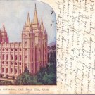 Salt Lake City UT Utah Postcard Great Mormon Temple 1909 Postmark