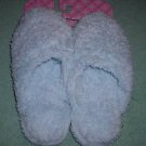 Charter Club Pale Blue Rubber Sole Fuzzy Slippers Medium