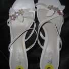 Aerosoles White Strappy Beads Leather Dress Shoes 9M