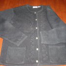 Classic Elements Womens Black Long Sleeve Sweater Cardingan Button Down Small