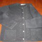 Classic Elements Womens Black Long Sleeve Sweater Cardingan Button Down Small