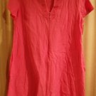 Miss Elaine SMALL Pink Embroidery Short Cotton Crepe Texture Summer Robe Zipper