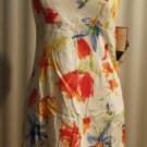 Madison Leigh 12P Ladies Cotton Sun Dress Cream Bright Floral Built in Bra