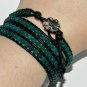 The Shire, Agate and Leather Wrap Bracelet