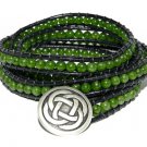 Irish Eyes, Malaysia Jade, 4 Wrap Bracelet