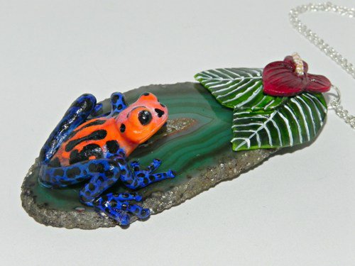 Stuck On You, Frog on Agate Necklace