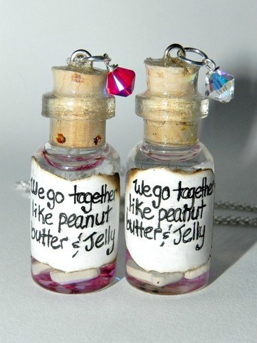 We Go Together Like PB & J! Bottle Necklace Set