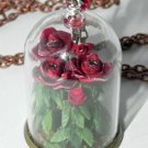 All the Queen's Roses Glass Necklace,Bottle Necklace