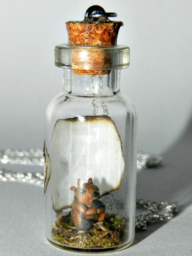 Oh, Look a Squirrel! Bottle Necklace