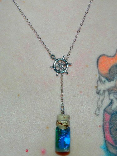 Home by the Sea, Boat Anchor Lariat, Bottle Necklace