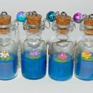 Zenful Water Lilies,Choose Your Color, Bottle Necklace