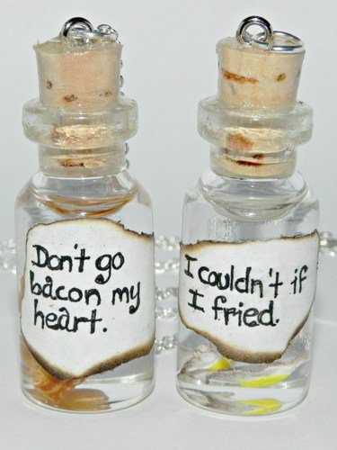 Dont Go Bacon My Heart, BFF Necklace Set,Bottle Necklace