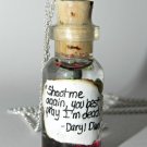 Master of Crossbows Daryl Dixon Themed Necklace, Bottle Necklace