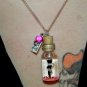 Tiny Pole Dancer and Pole Necklace, Bottle Necklace