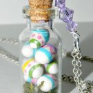 Vintage Easter Eggs Necklace,Bottle Necklace