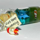 Just Keep Swimming Clown Fish Necklace, Bottle Necklace