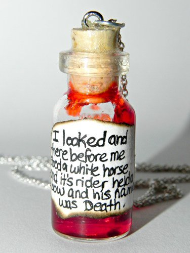 Death is Coming! Headless Horseman Bottle Necklace