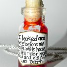 Death is Coming! Headless Horseman Bottle Necklace