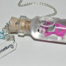 Bad Teddy Bear with Eyeball, Blue Crystal Meth Charm and Quote Bottle Necklace