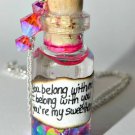 You're My Sweetheart, Glow in the Dark Hearts Bottle Necklace